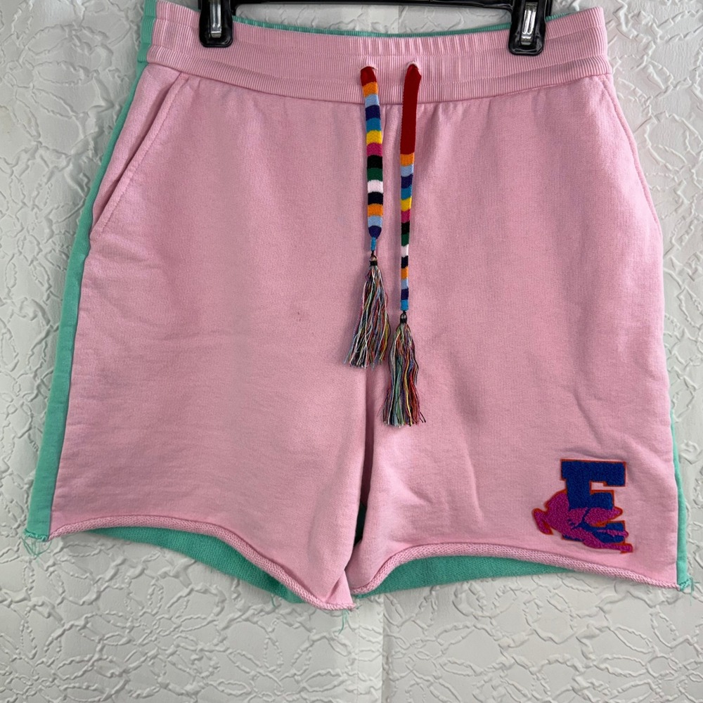 Etro Shorts Sweat Shorts Two-Tone Cotton Pink Womens 44